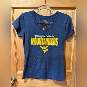 West Virginia University Mountaineers Blue/yellow V-neck T-Shirt women’s